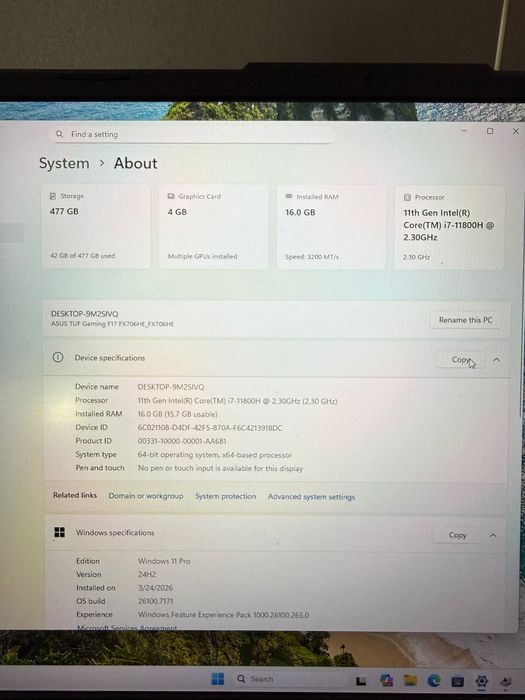 Asus FX706H Amanet BKG