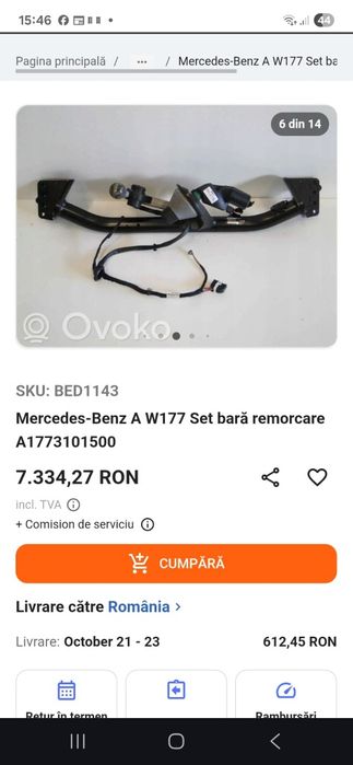 Carlig Remorcare Mercedes Benz W177 W247 A CLASS GLA 2018- 2025