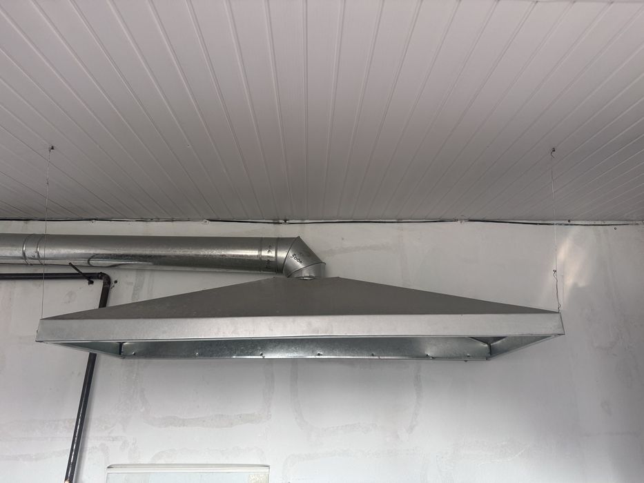 Зонт для вытяжки большой алюминевый