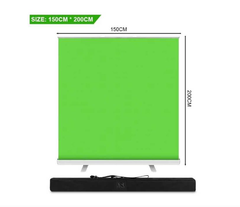 Зелен фон, 150 см x 200 см, преносим дизайн с чанта за носене