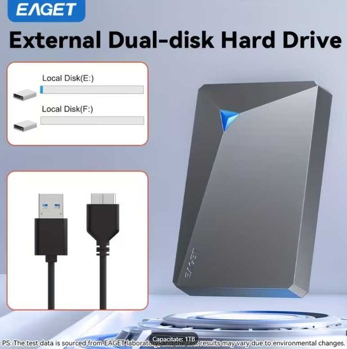 Hdd Eaget 1 TB design dual disk Nou