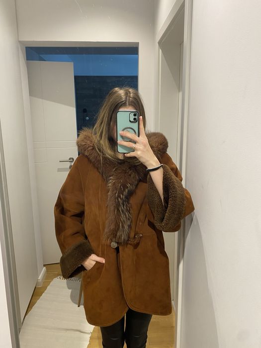 haina de blana si piele 100% naturala