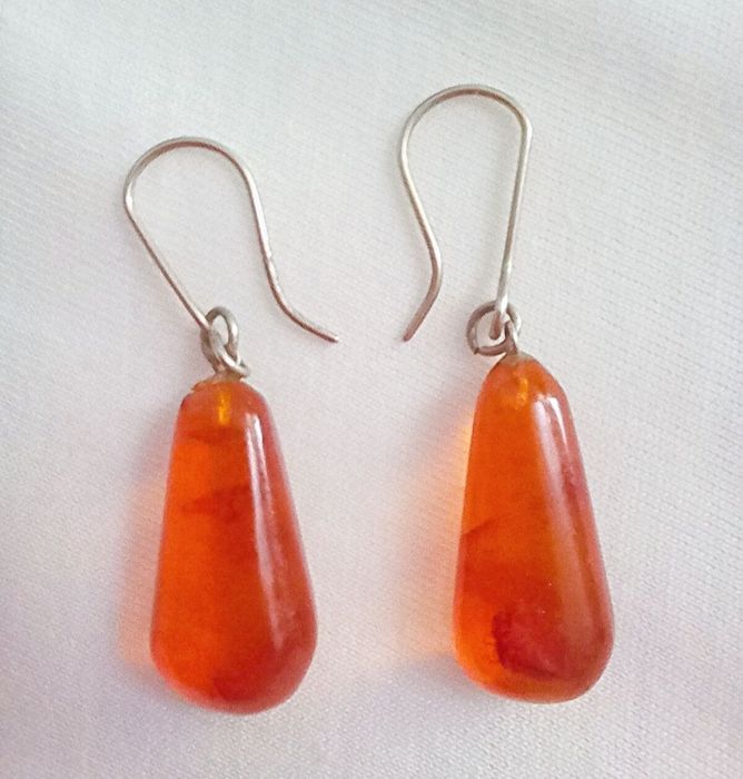 Серьги (с янтарем)