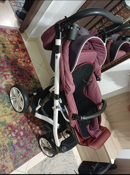 Cărucior Adamex 3 în 1 – roți cu suspensie, stare foarte bună