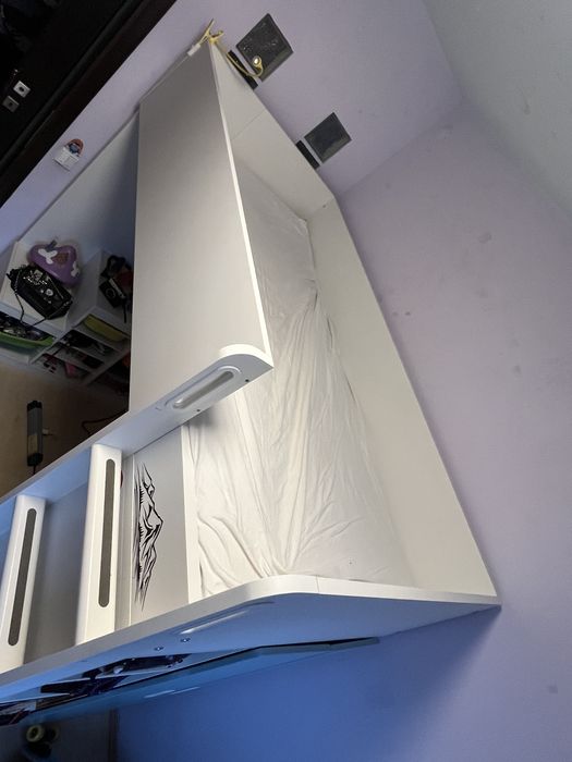 Pat suprapus alb IKEA Smastad 200x90 cm