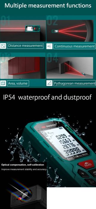 Лазерная рулетка дальномер метр цифровой измеритель дальнометр линейка