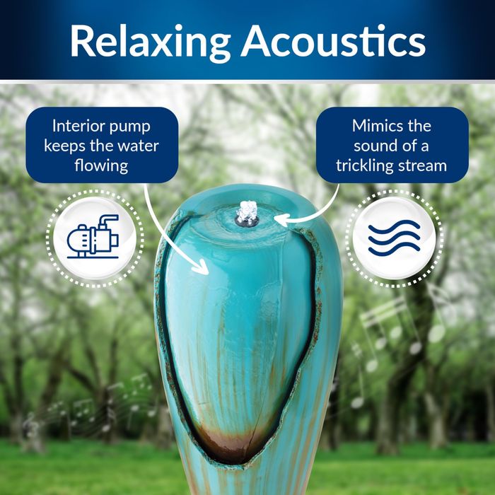 Fântână de exterior cu borcan antic, înaltă de 84 cm Alpine