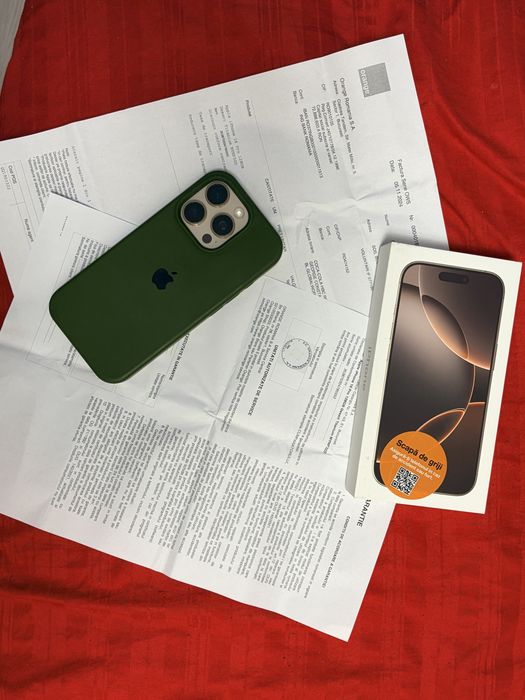 Iphone 16 PRO desert titanium ca nou factura/garantie 12 luni Orange R