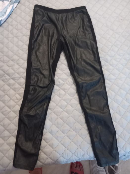 Jumate colanți jumate piele talie înaltă