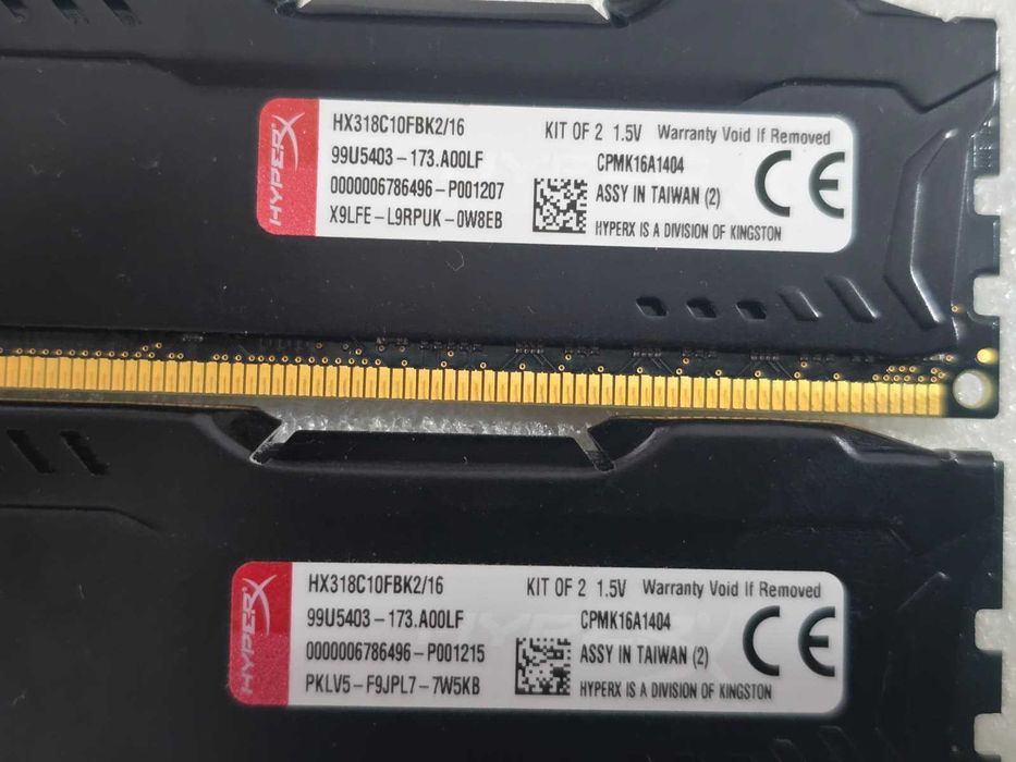 Kit Memorii RAM Kingston HyperX Fury Black 16GB (2x8GB) DDR3 1866MHz CL10 DIMM HX318C10FBK2/16