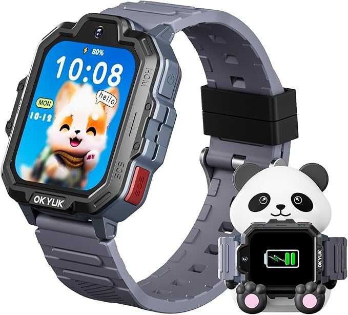 Детски смарт часовник OKYUK T17 детски смарт часовник GPS Черен Розов