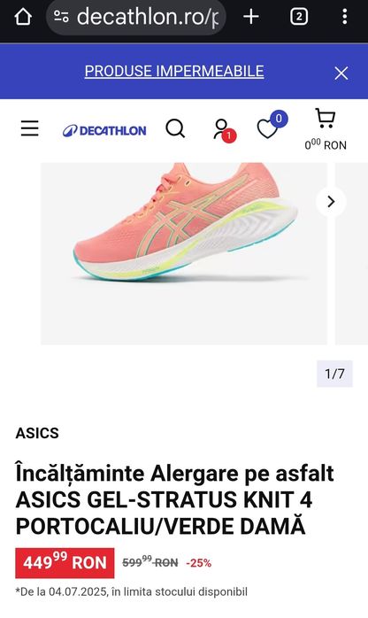 Asics stratus roz nou 39 dar merg la 37 38