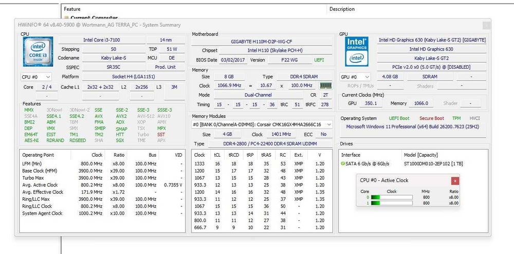 Kit procesor Intel I3-7100 3.90GHz + placa de baza + 8GB DDR4 RAM