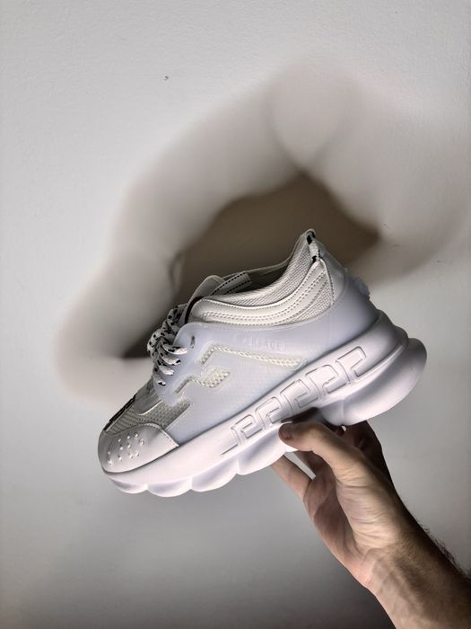 Adidasi Versace Chain Reaction albi