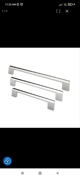 Lot 24 manere mobila GTV argintiu otel gauri 16cm