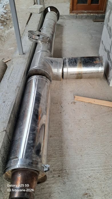 Cos de fum inox  izolat 5cm