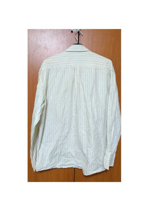 Oferta! Camasa CHEVALET UK ,barbati, alb-bej cu dungi, maneca lunga, L