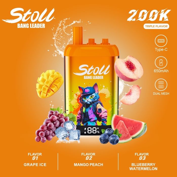 Vape 200.000 puffuri Bang Stoll cu 3 arome, redbull
