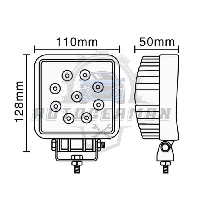 ЛЕД Прожектори 27W off-road 4х4 атв SUV сафари джипове мотор