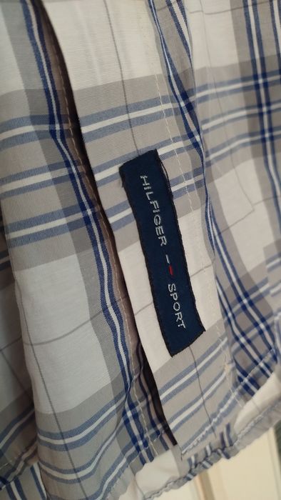 Мъжка риза Tommy Hilfiger, S/M, Къс ръкав, Зелена/Сива