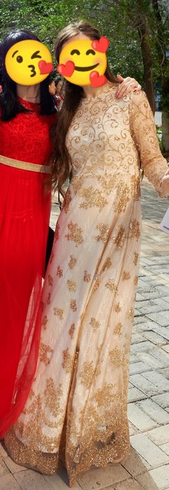 Вечернее золотое блестящее платье!