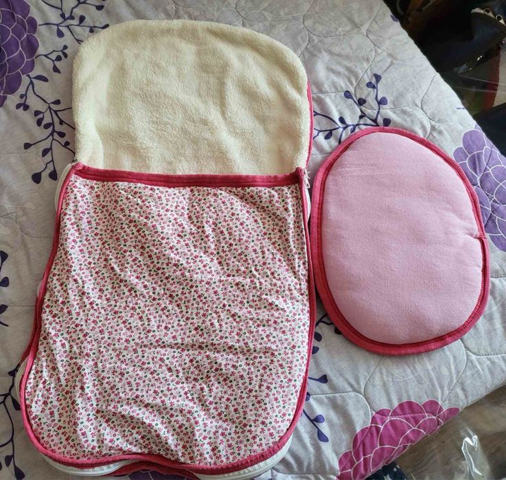 Комплект за количка от две части Flowers Pink