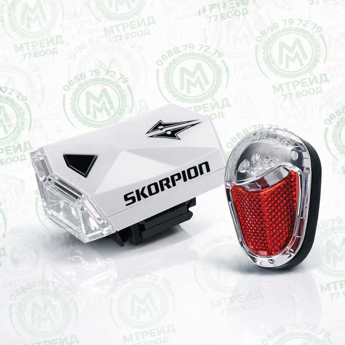 Комплект LED светлини за велосипед Skorpion ALS-011 (предна + задна)