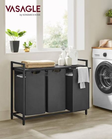 Кош за пране с рафт VASAGLE