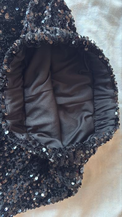 Пайетени къси черни гащи