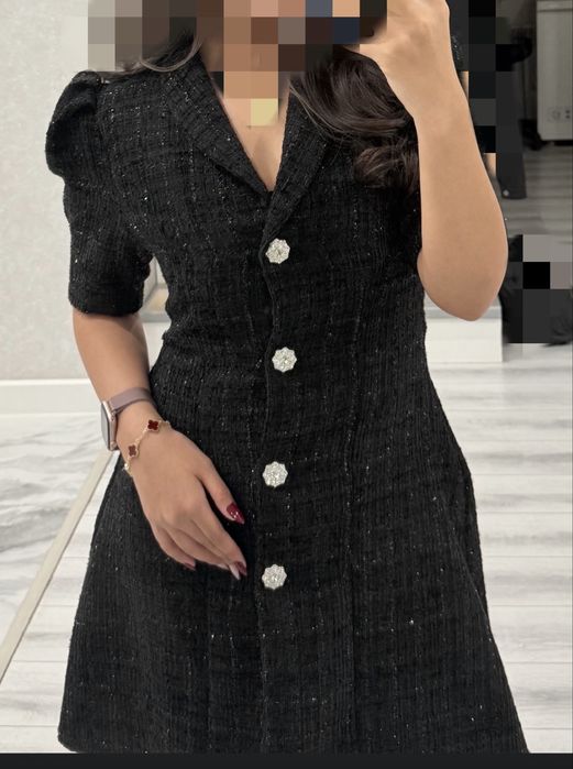 Черное платье, твидовое