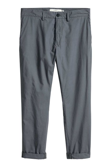 H&M 7 pantaloni chino slim fit subtiri de vara mar. W32 [M/50/42], talie 85-90 cm., noi, cu eticheta