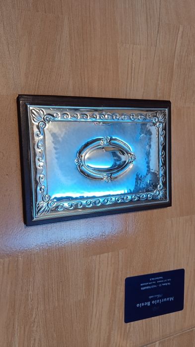 Agenda telefon deosebita made in Italia, placheta argintie pentru foto