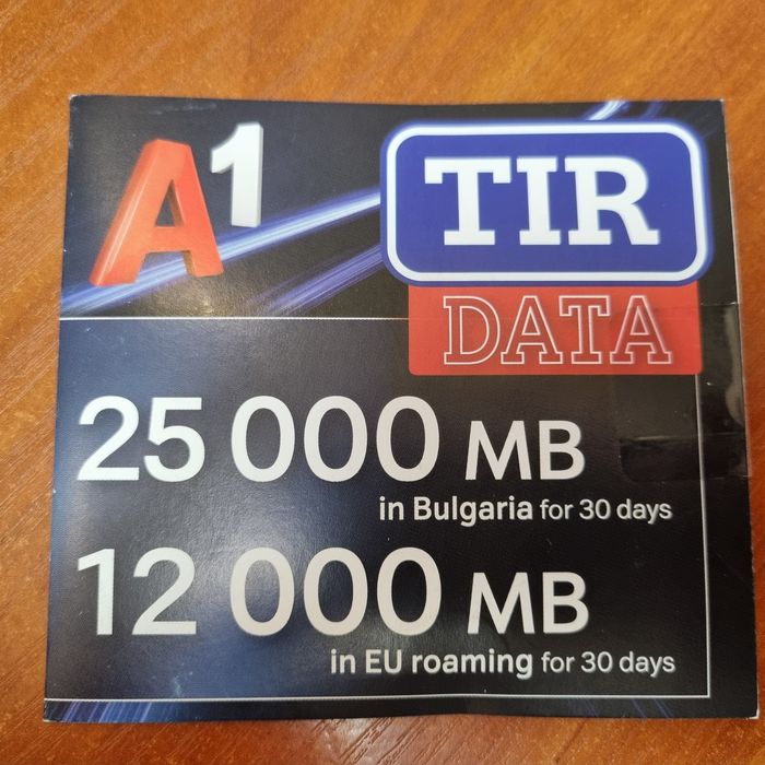 СИМ КАРТА  за бисквитка ZTE с пакет 25 GB и роуминг сим в ЕС 12 GB