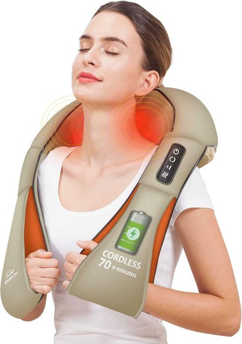 Безжичен масажор за врата Snailax SL632NCK Shiatsu с топлина, преносим