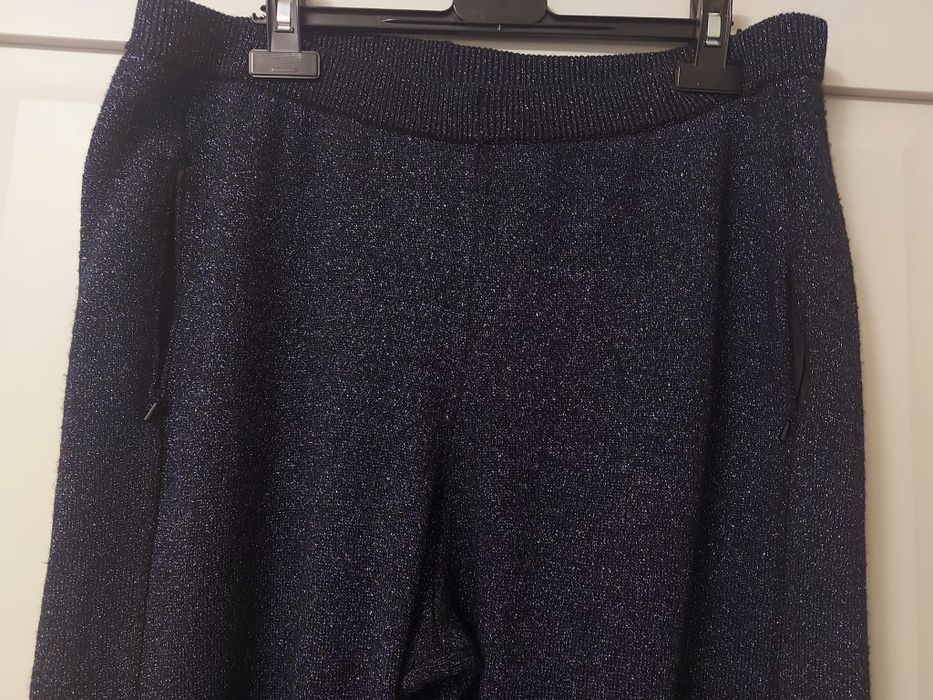 Pantaloni trening cu fir argintiu, lurex