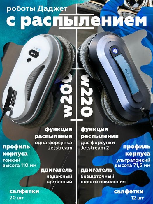 Робот мойщик окон Даджет dBot W200, робот-мойщик окон с распылителем