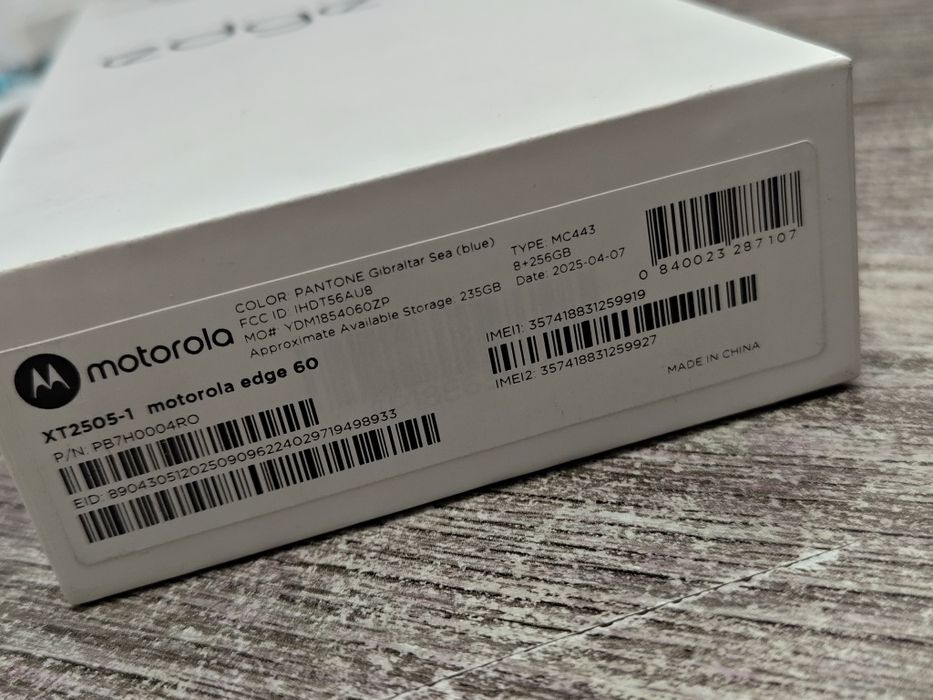 НОВ Motorola Edge 60 / 256GB PANTONE Gibraltar Sea Син