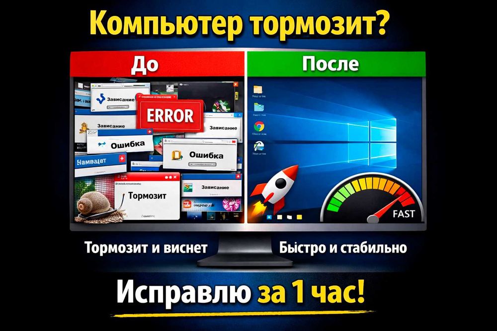 Компьютер тормозит? Исправлю быстро (выезд / удалённо) / Программист