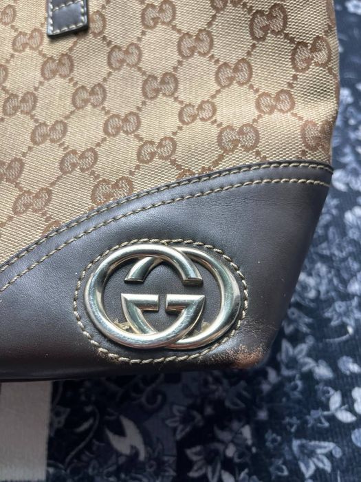винтажная сумка gucci gg canvas