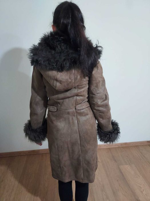 Cojoc cu gluga blana oaie autentic nou