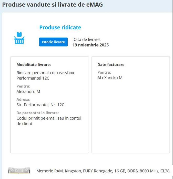 Memorie RAM KINGSTON FURY Renegade 16GB DDR5 8000Mhz - SIGILAT - eMAG