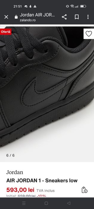 Jordan 1 black low