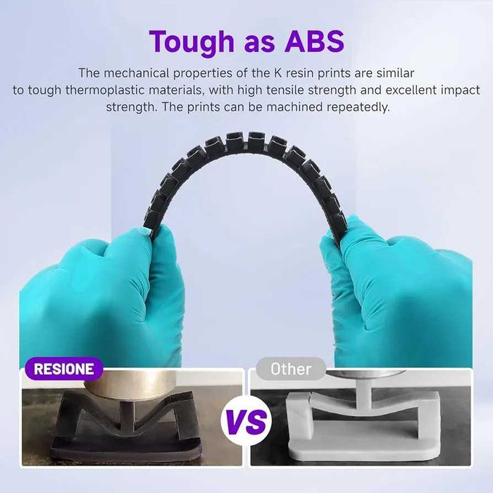Чисто нова запечатана оригинална 3D смола RESIONE K Tough ABS-Like (Черна, 1 кг)