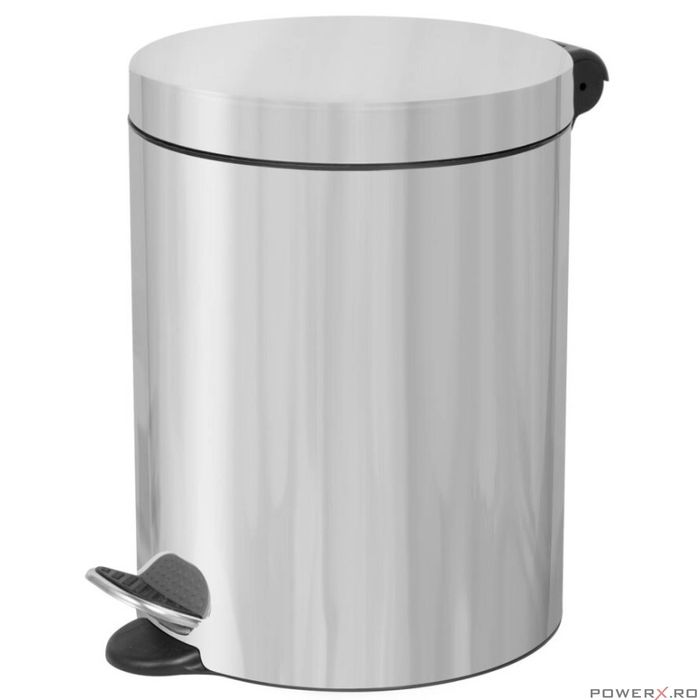 Cos de gunoi cu pedala, capacitate 5 litri, argintiu, PowerX