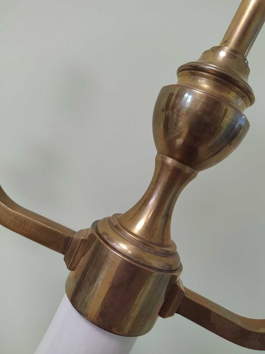 Бутикови лампи настолни ретро месинг, стъкло, порцелан