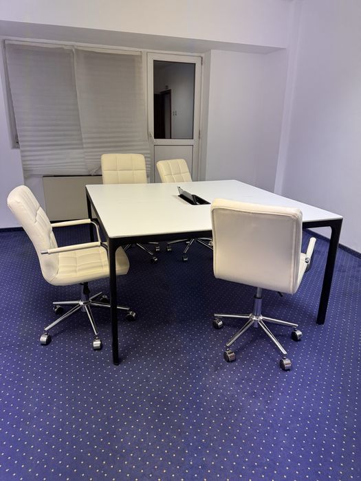 Masa de sedinte / conferinta 8 persoane alba 140x140 Ikea