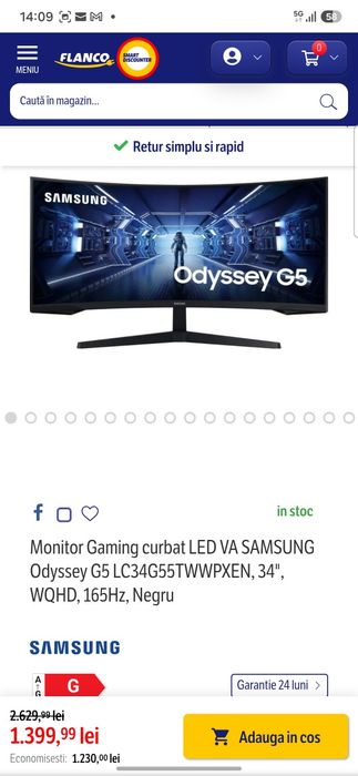 Monitor samsung odysey 5