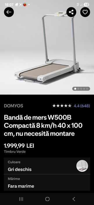 Bandă de mers si alergare  W500B (NOUA sigilata)