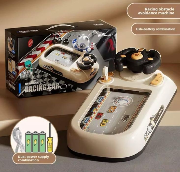 Consola jocuri de curse pentru copii,volan de curse de masini Stem Cog