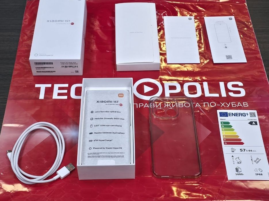 КАТО НОВ 256GB Xiaomi 15T Технополис Гаранция 2027г. Rose Gold 15 T